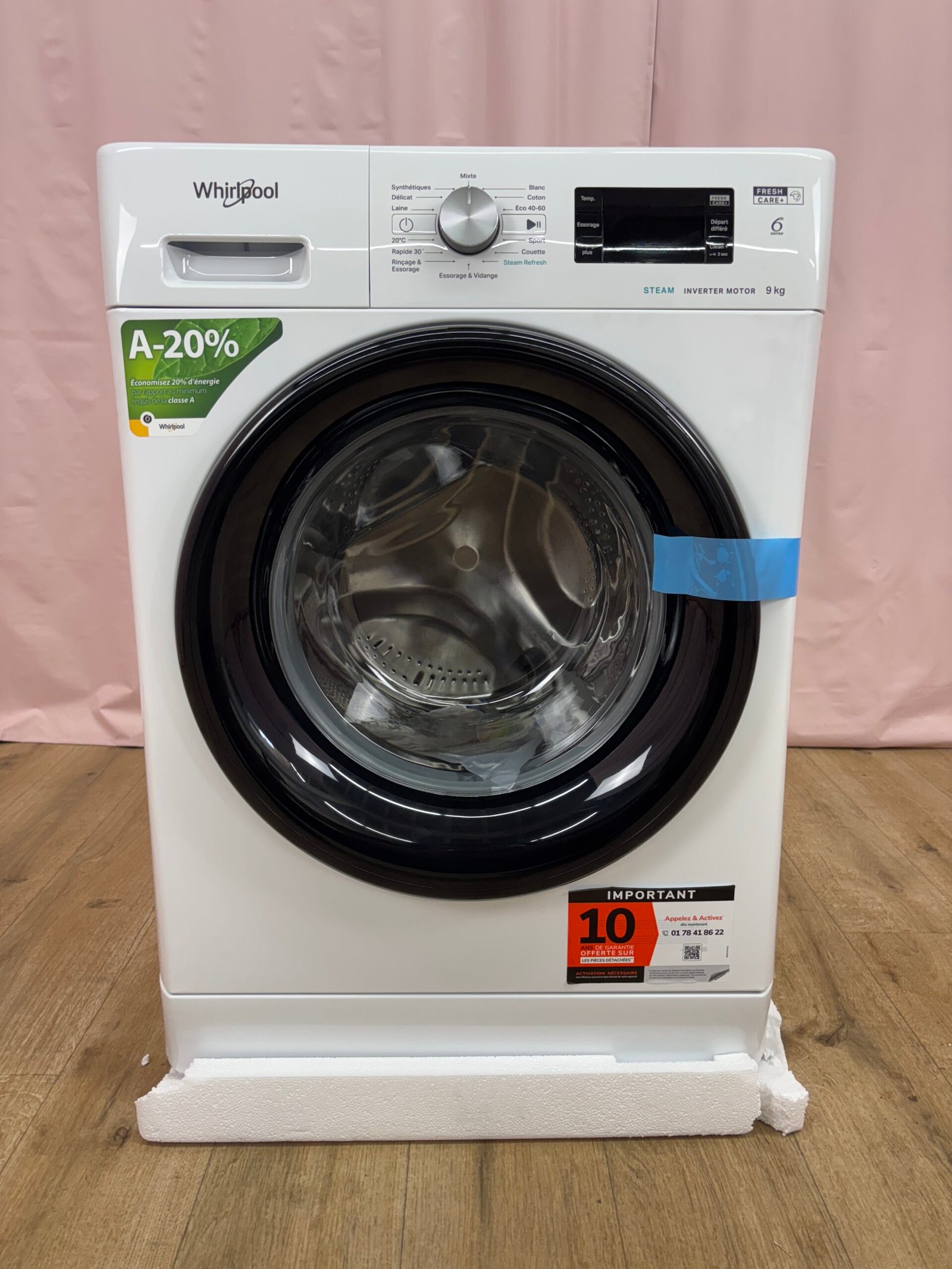WHIRLPOOL | Lave‑linge hublot 9 kg