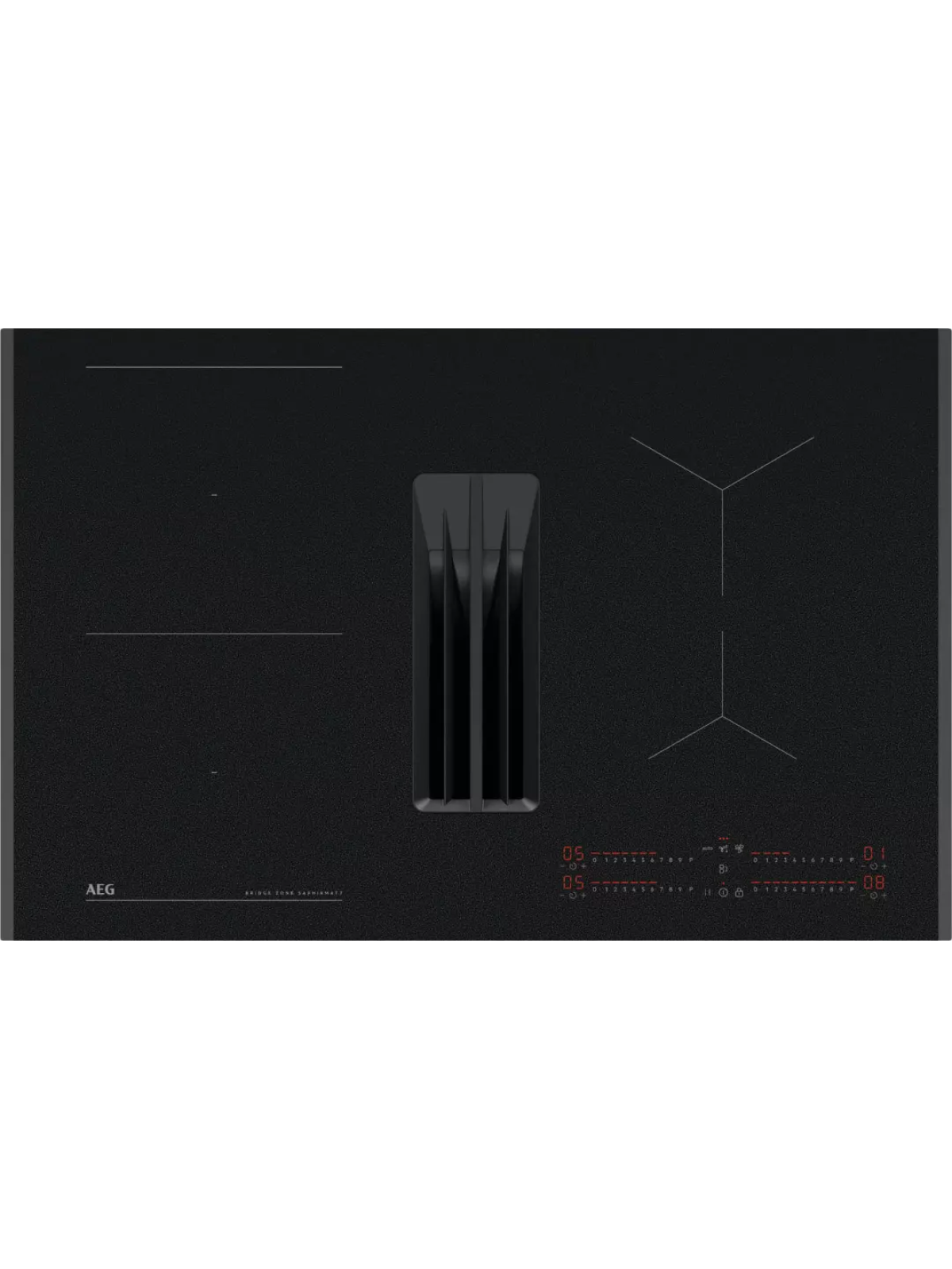 AEG | Plaque induction aspirante TH84CB03FZ SaphirMatt 81 cm photo de couverture complète