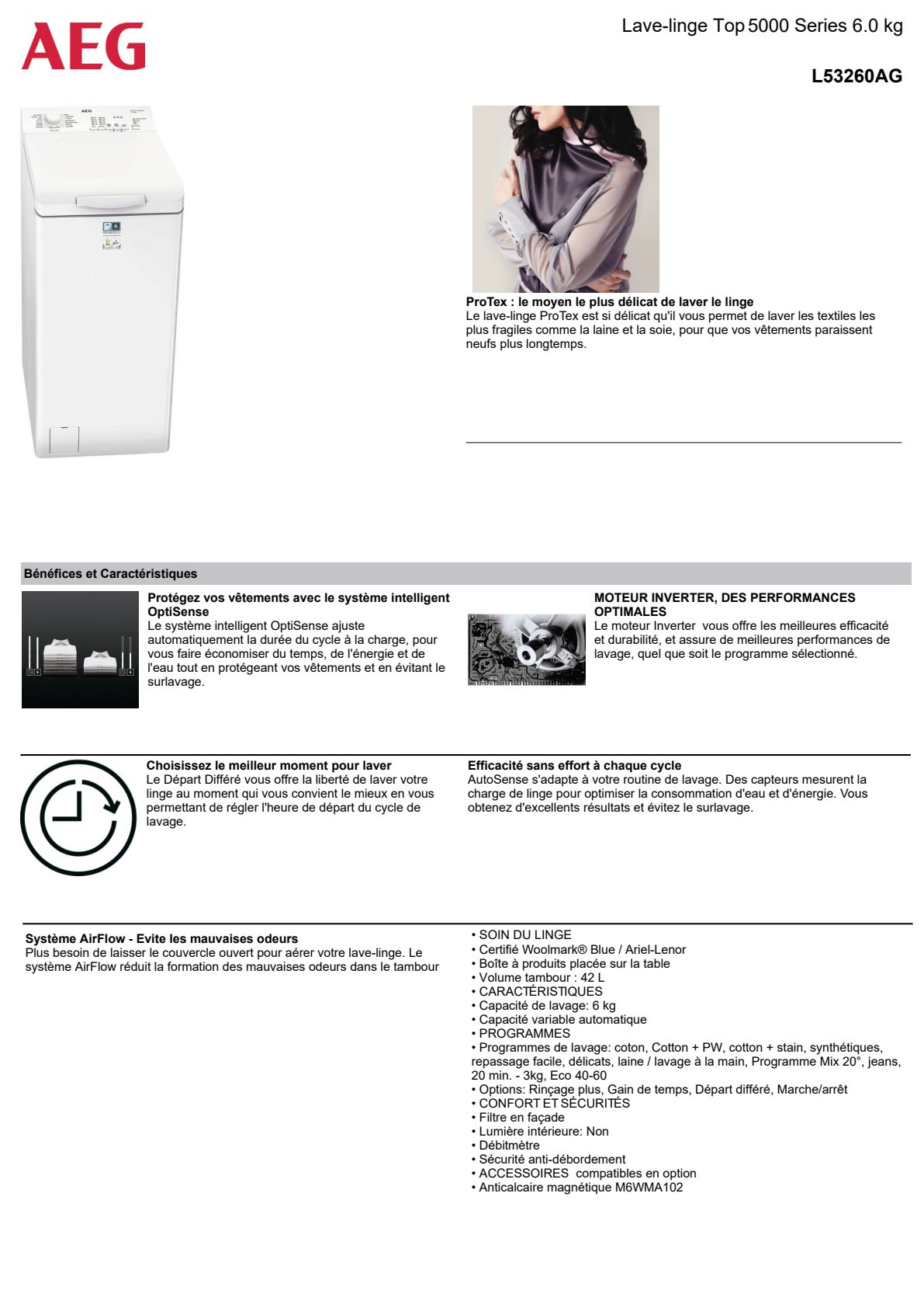 Fiche produit AEG L53260AG