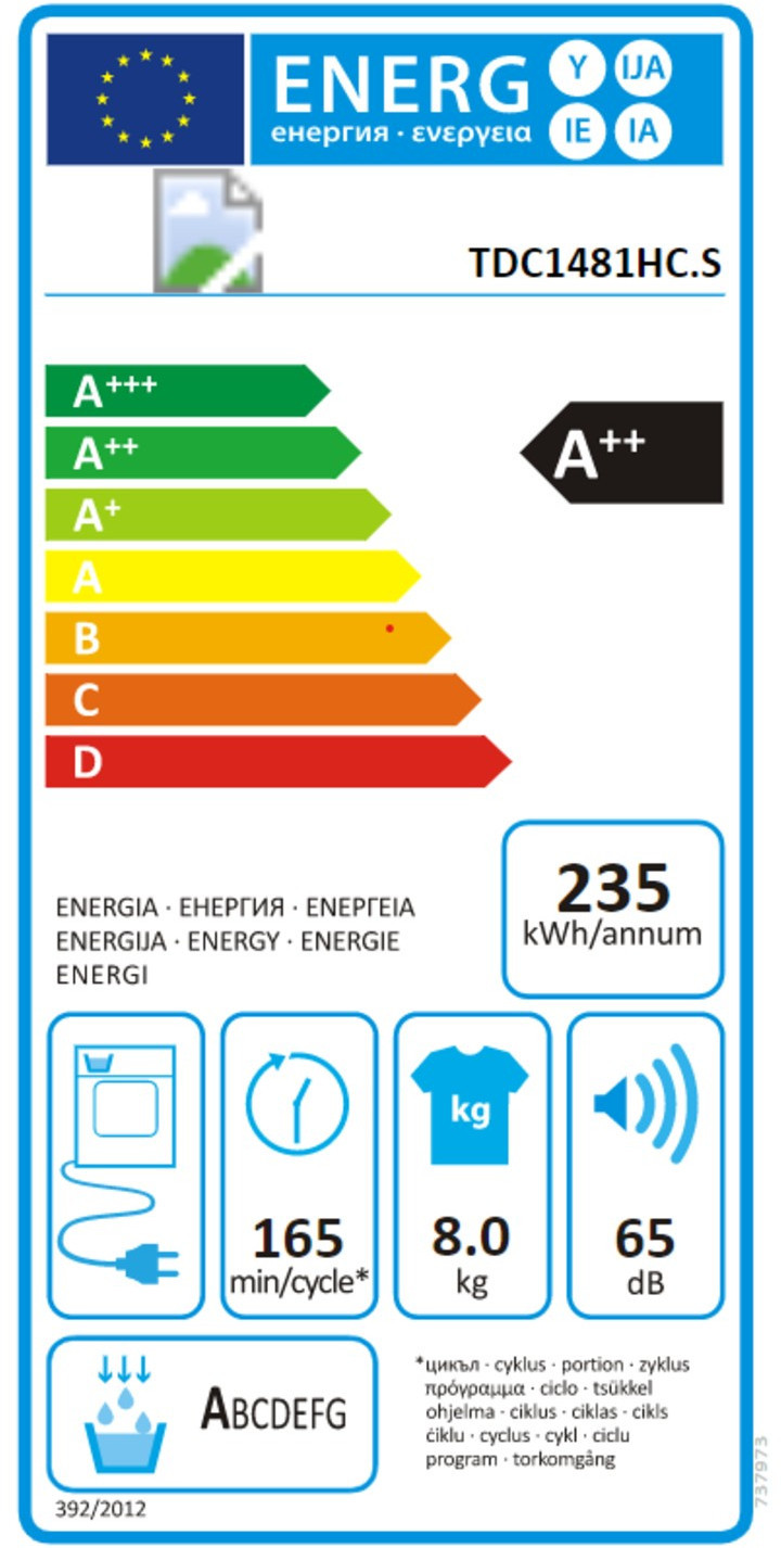Étiquette énergétique ASKO TDC1481HCS