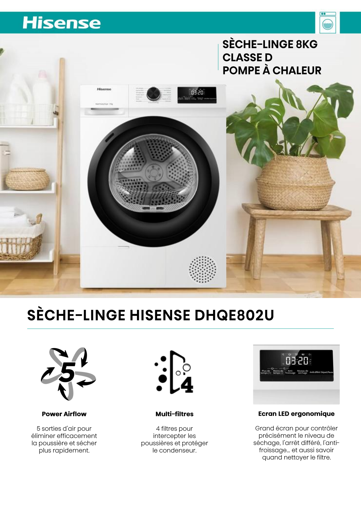 Fiche produit HISENSE DHQE802U