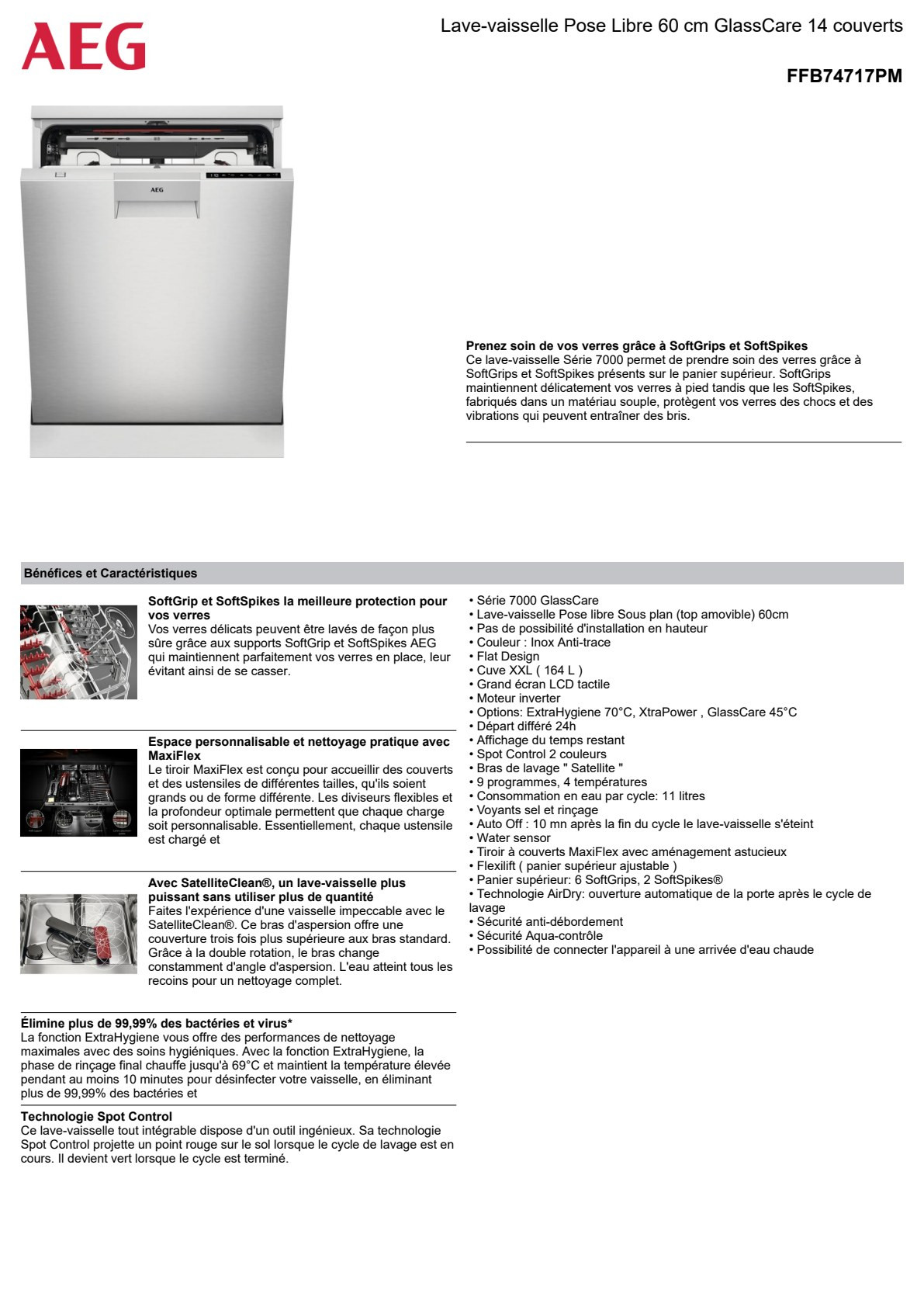 Fiche produit AEG FFB74717PM