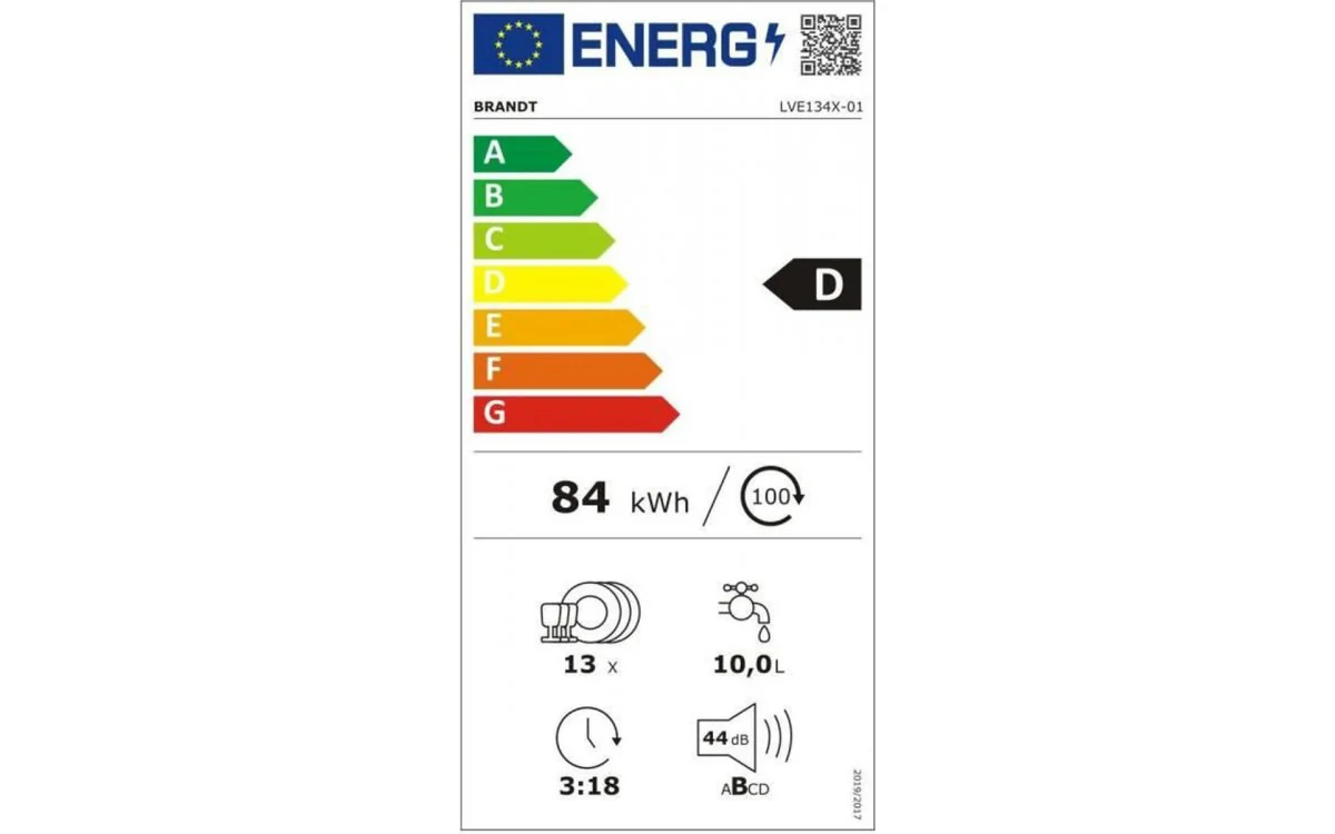 BRANDT | Lave-vaisselle encastrable / intégrable 13 couverts LVE134X – Image 6