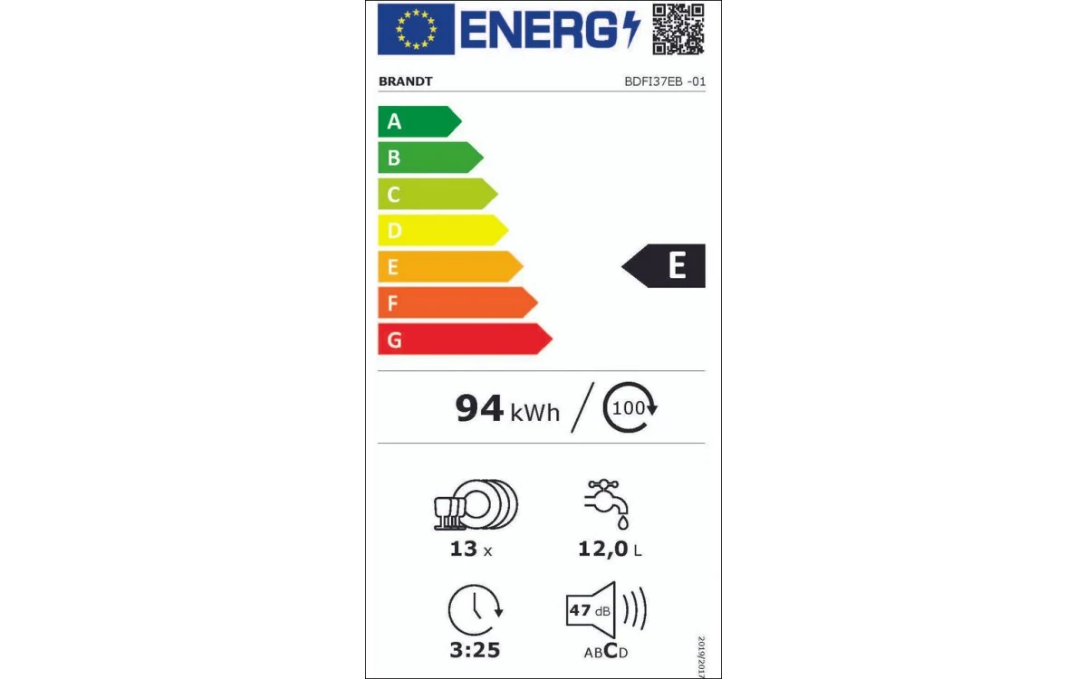 BRANDT | Lave-vaisselle encastrable / intégrable 13 couverts BDFI37EB – Image 6