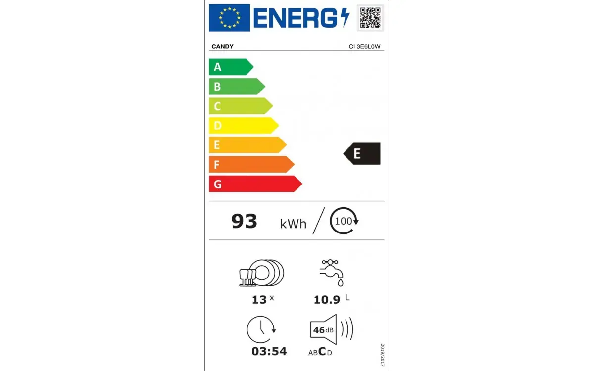 CANDY | Lave-vaisselle encastrable / intégrable 13 couverts CI 3E6L0W – Image 7