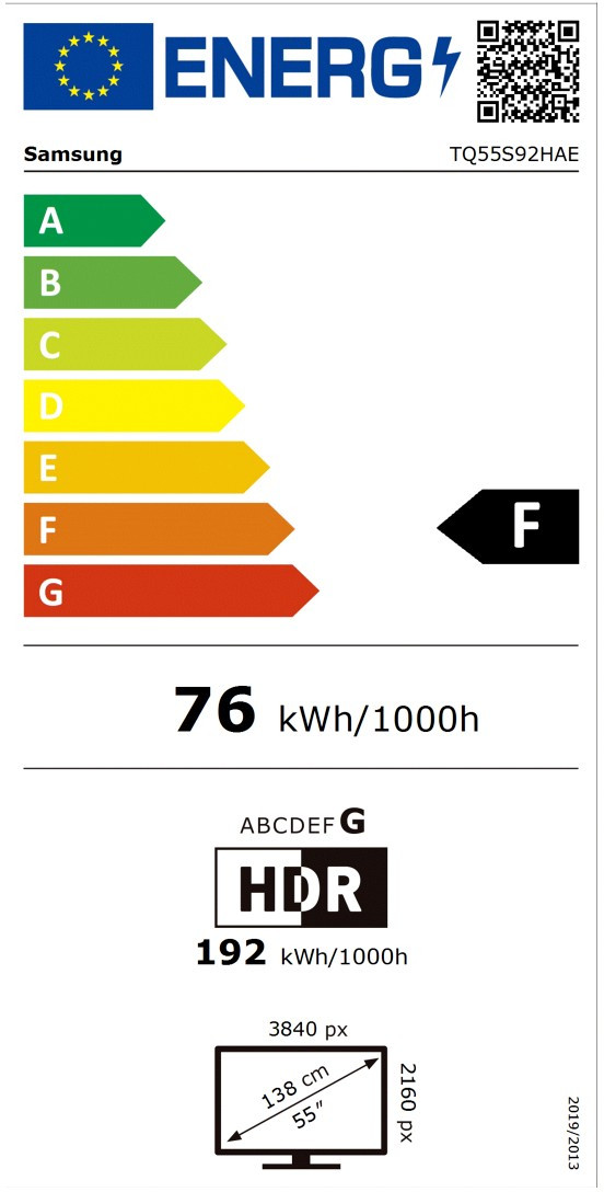 Étiquette énergétique TQ55S92H