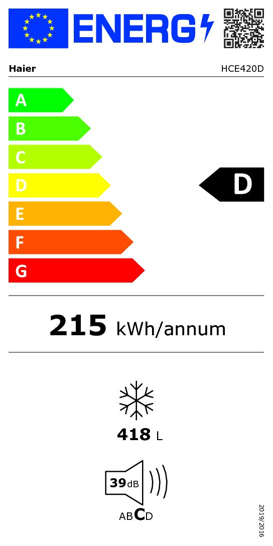 Étiquette énergétique HAIER HCE420D