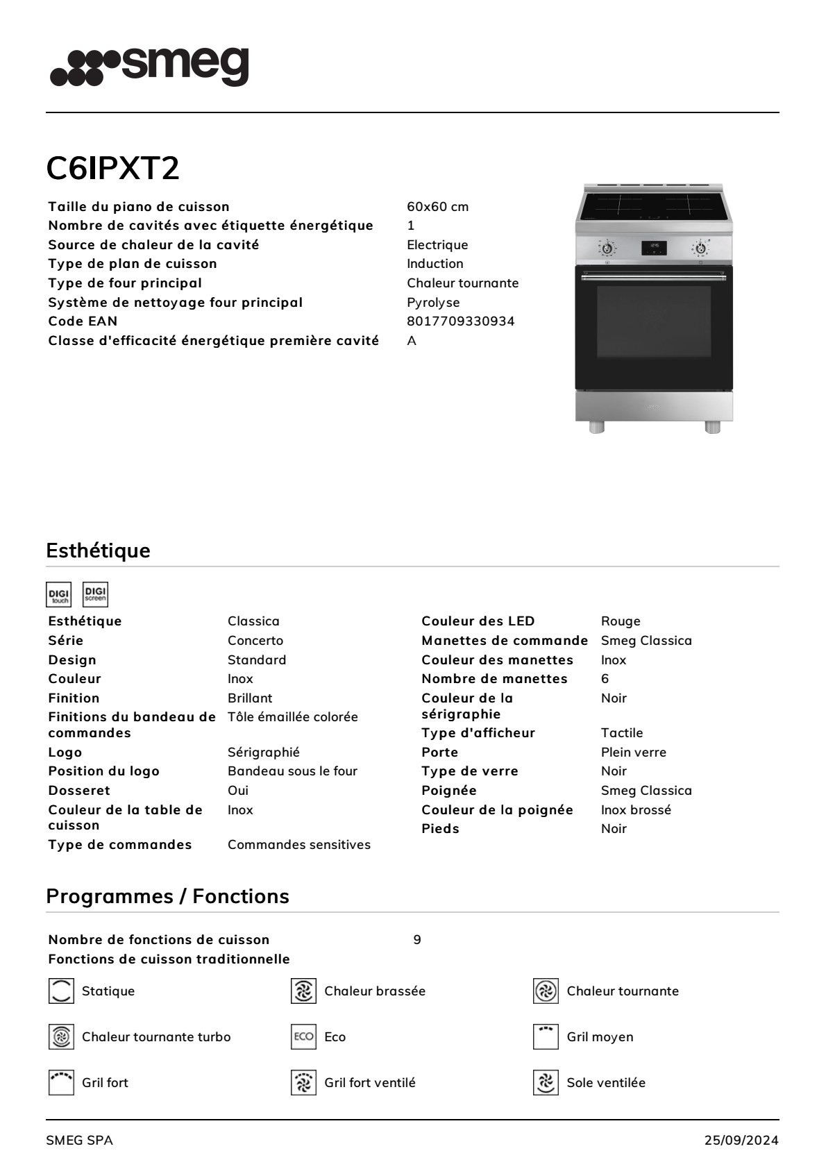 Fiche produit SMEG C6IPXT2