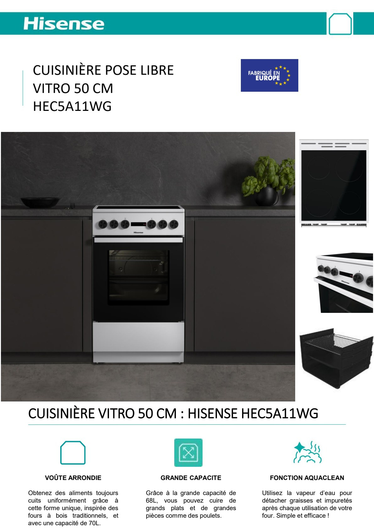 Fiche produit HISENSE HEC5A11WG