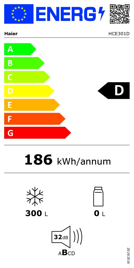 Étiquette énergétique HAIER HCE301D