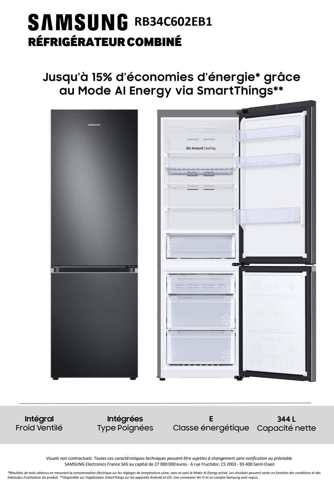 Fiche produit SAMSUNG RB34C602EB1