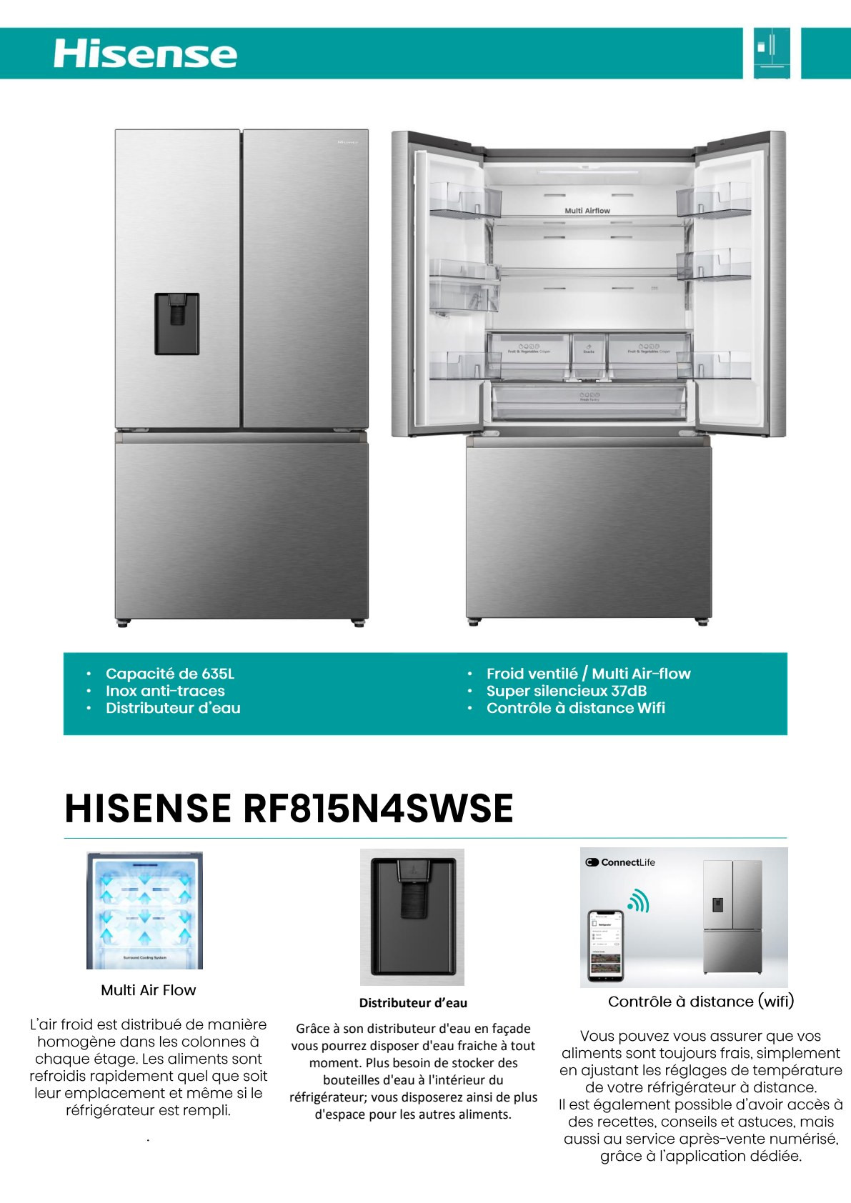 Fiche produit HISENSE RF815N4SWSE