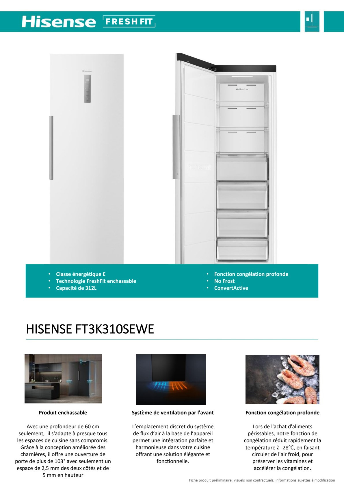 Fiche produit HISENSE FT3K310SEWE
