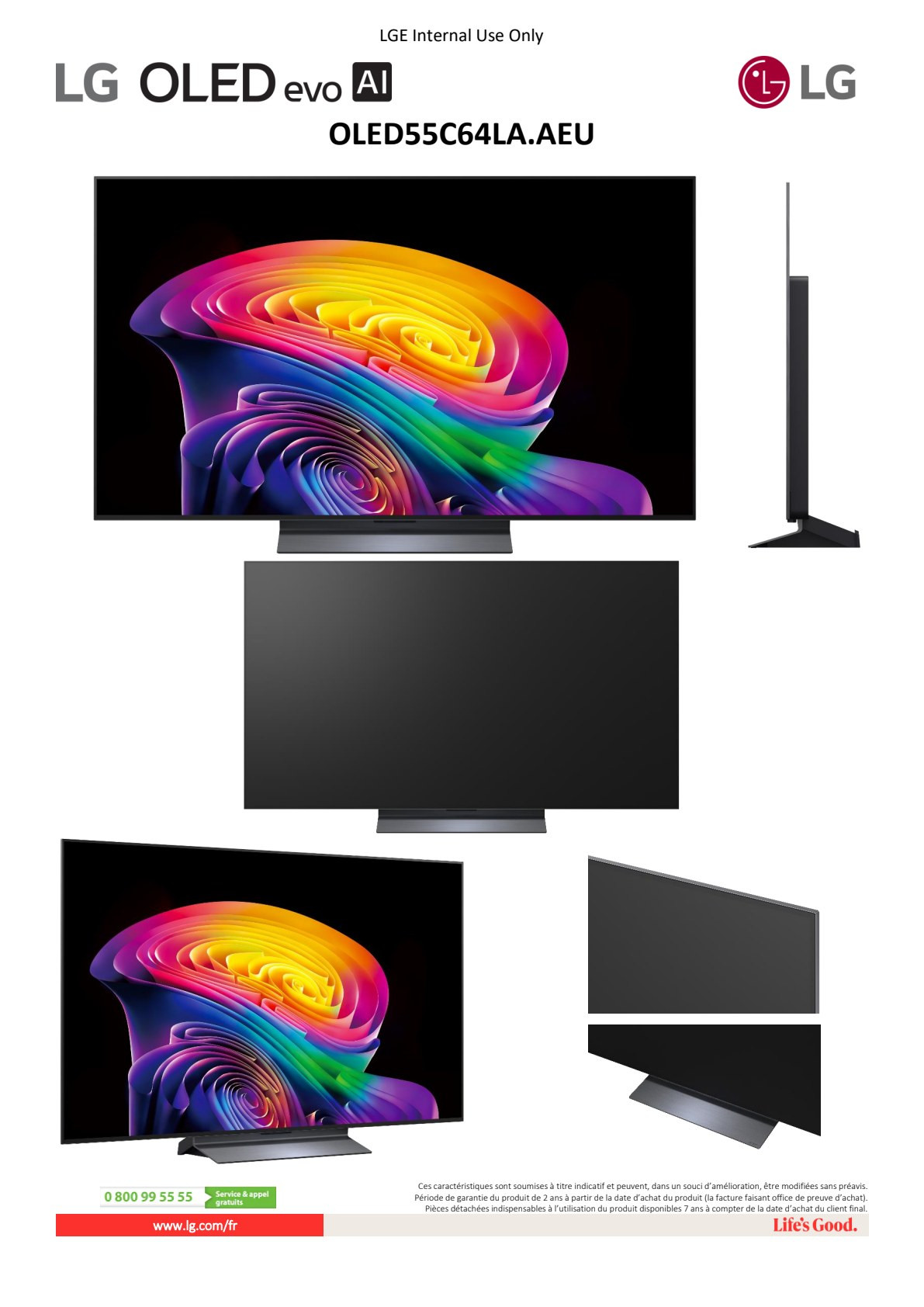 Fiche produit OLED55C64LA