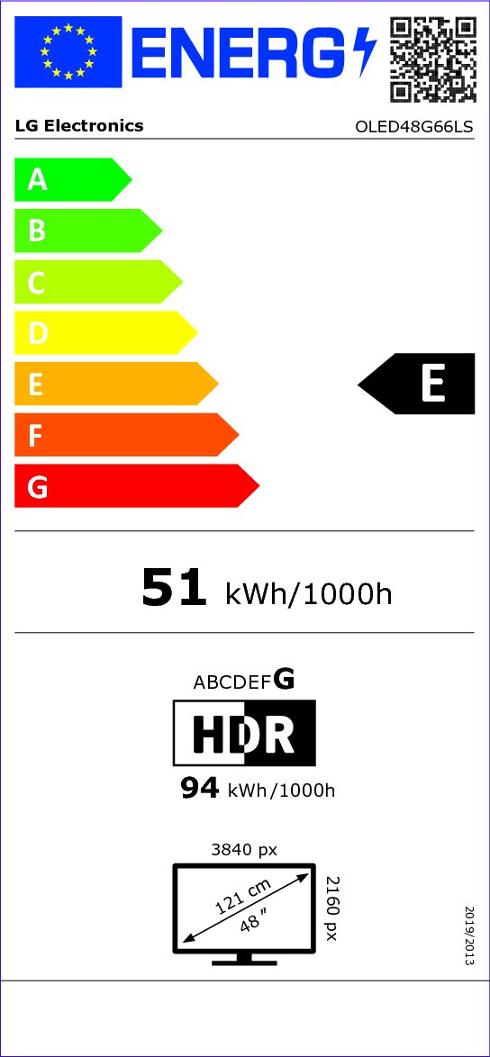 Étiquette énergétique OLED48G66LS