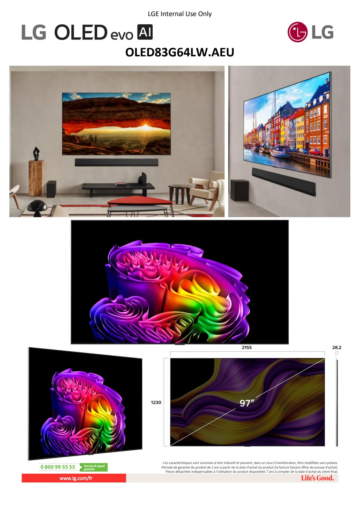 Fiche produit OLED83G64LW