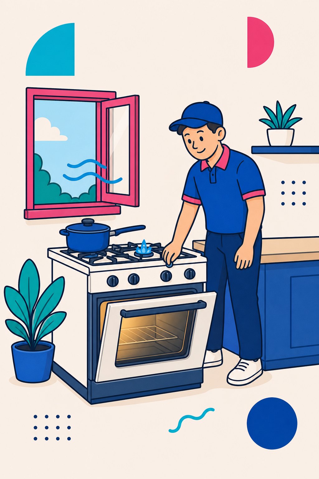 Première mise en route d’une cuisinière