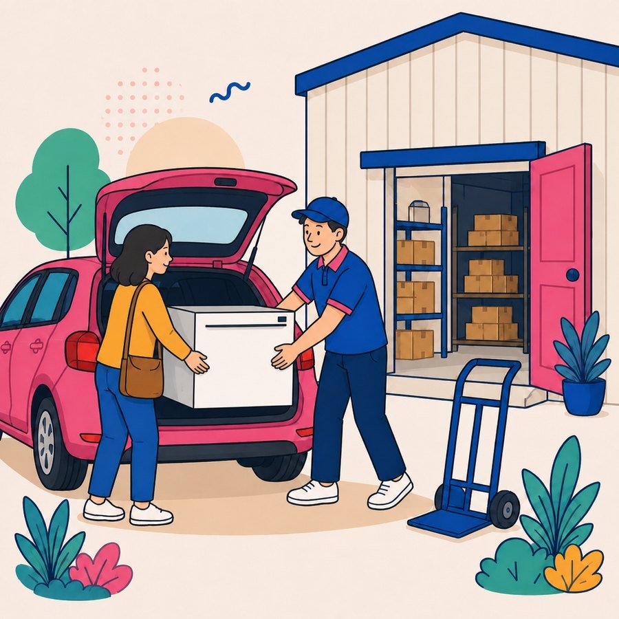 Chargement de l’appareil dans le véhicule du client