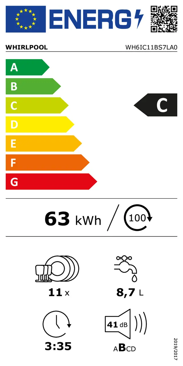 WHIRLPOOL | Lave-vaisselle encastrable / intégrable 11 couverts WH6IC11BS7LA0 – Image 6