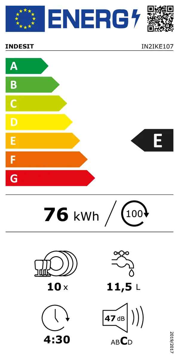 INDESIT | Lave-vaisselle encastrable / intégrable 10 couverts IN2IKE107 – Image 7