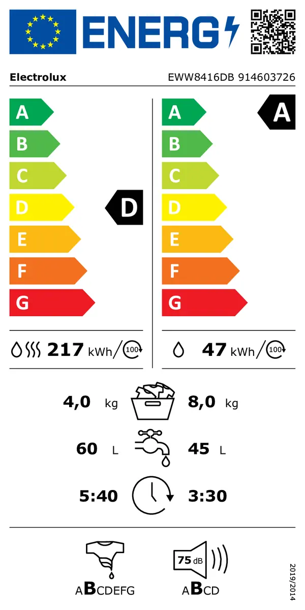 ELECTROLUX | Lave linge séchant 8 kg / 4 kg EWW8416DB – Image 6