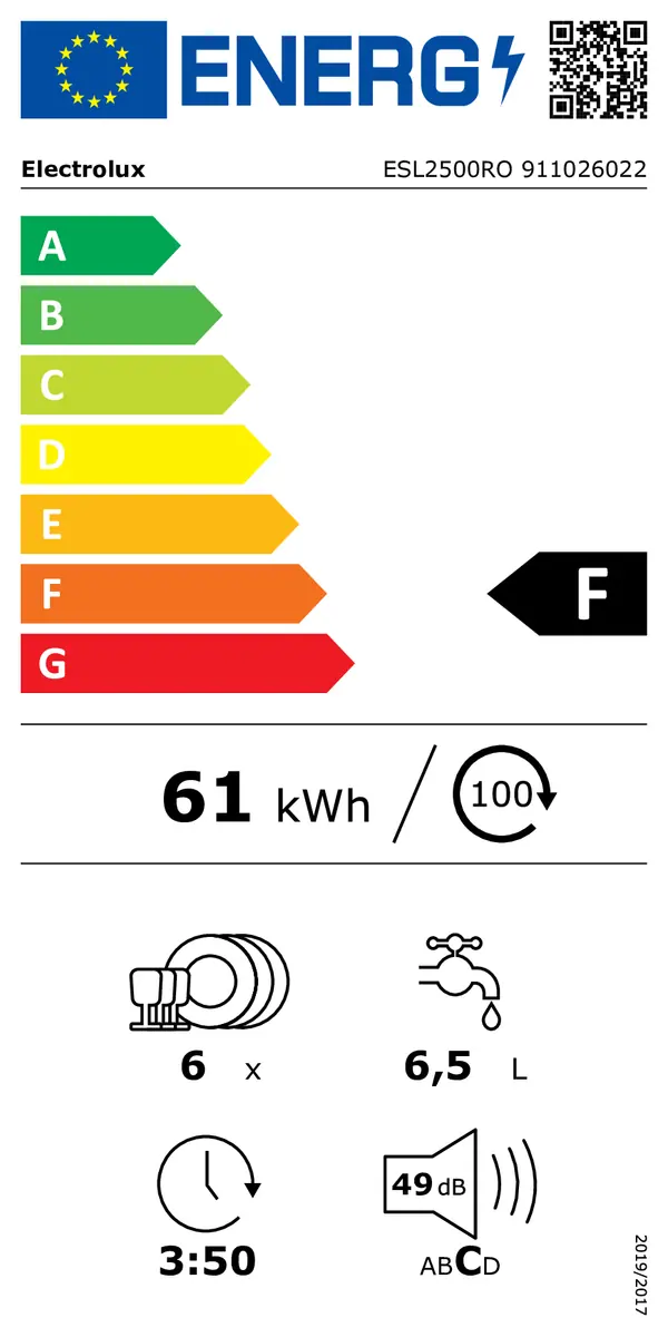 ELECTROLUX | Lave-vaisselle encastrable / intégrable 6 couverts ESL2500RO – Image 7