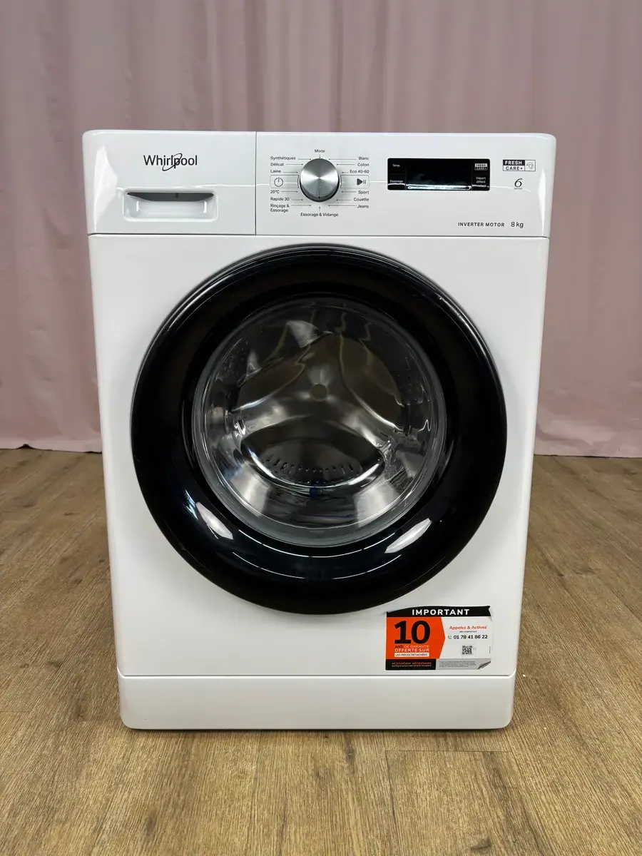 WHIRLPOOL | Lave linge hublot 8 kg FFS827BFR