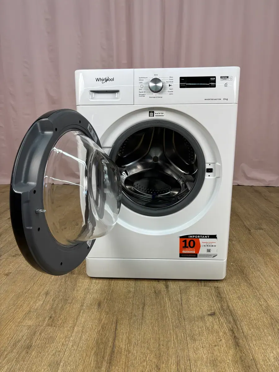 WHIRLPOOL | Lave linge hublot 8 kg FFS827BFR – Image 2