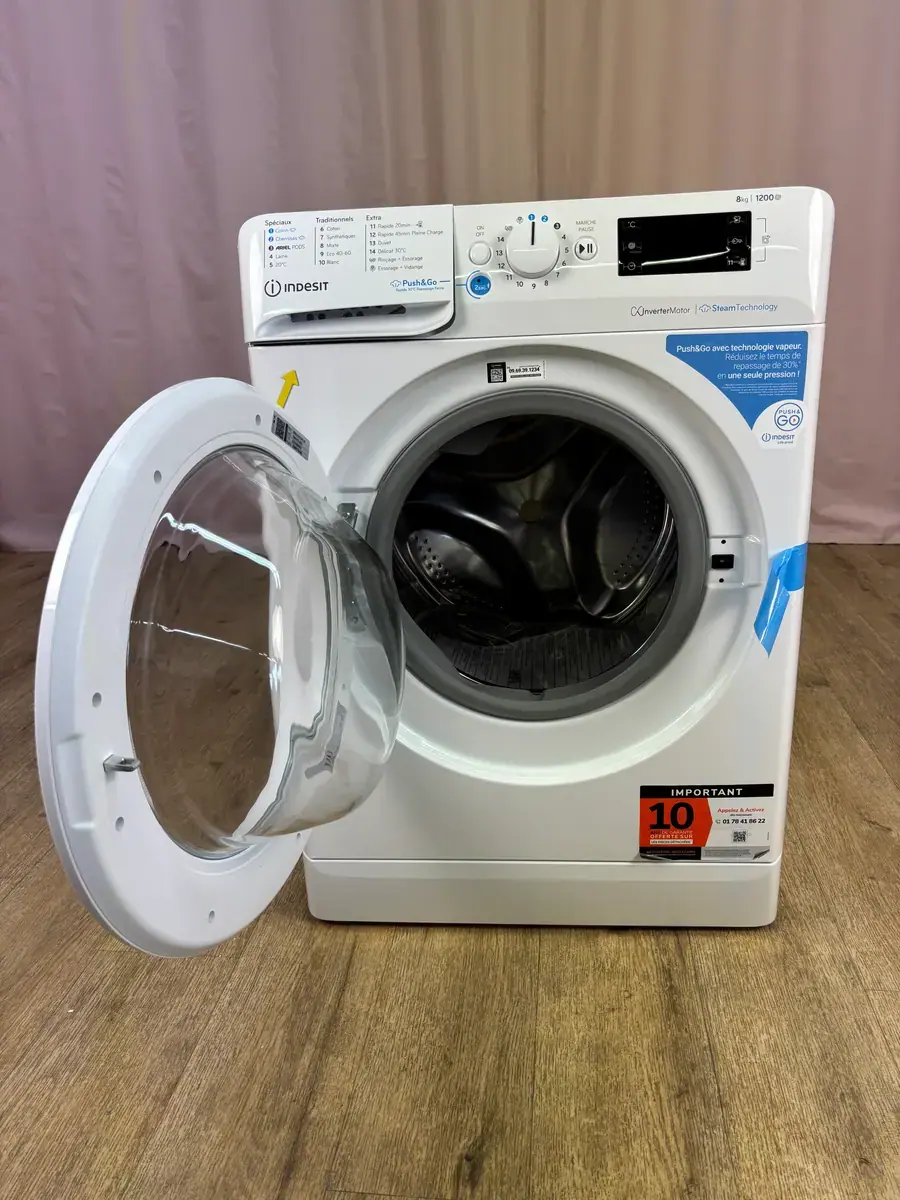 INDESIT | Lave linge hublot 8 kg BWE8127XWVFR – Image 2