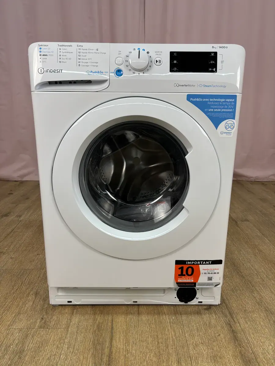 INDESIT | Lave linge hublot 8 kg BWE81496XWVFR
