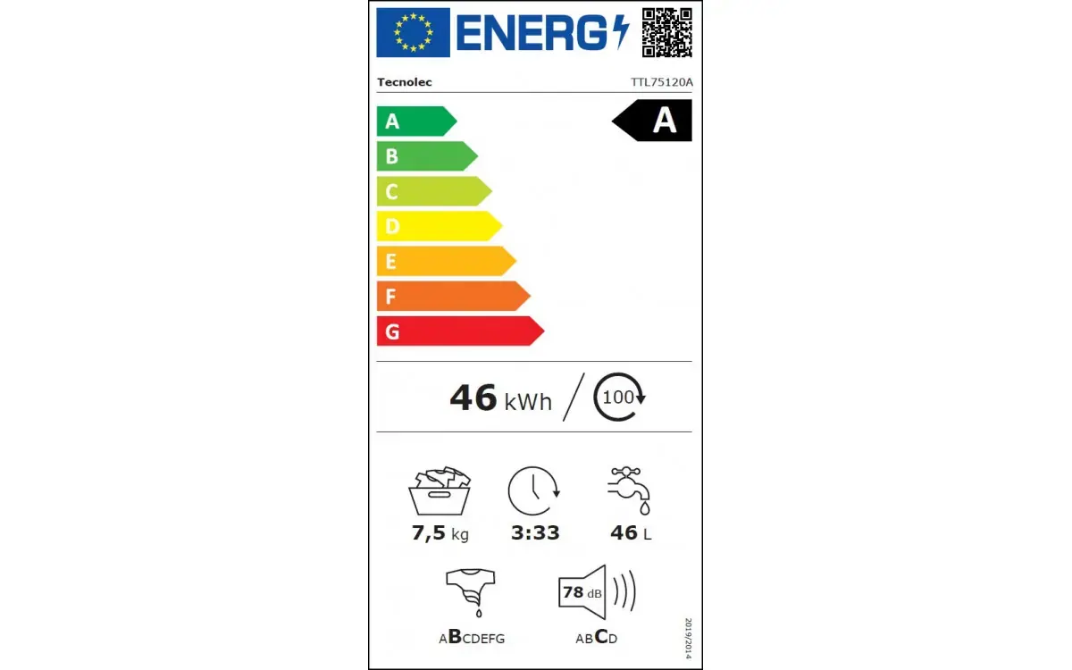 TECNL | Lave linge top 7,5 kg TTL75120A – Image 7