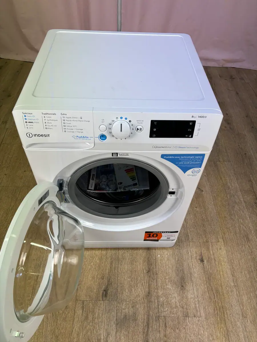 INDESIT | Lave linge hublot 8 kg BWE81496XWVFR – Image 2