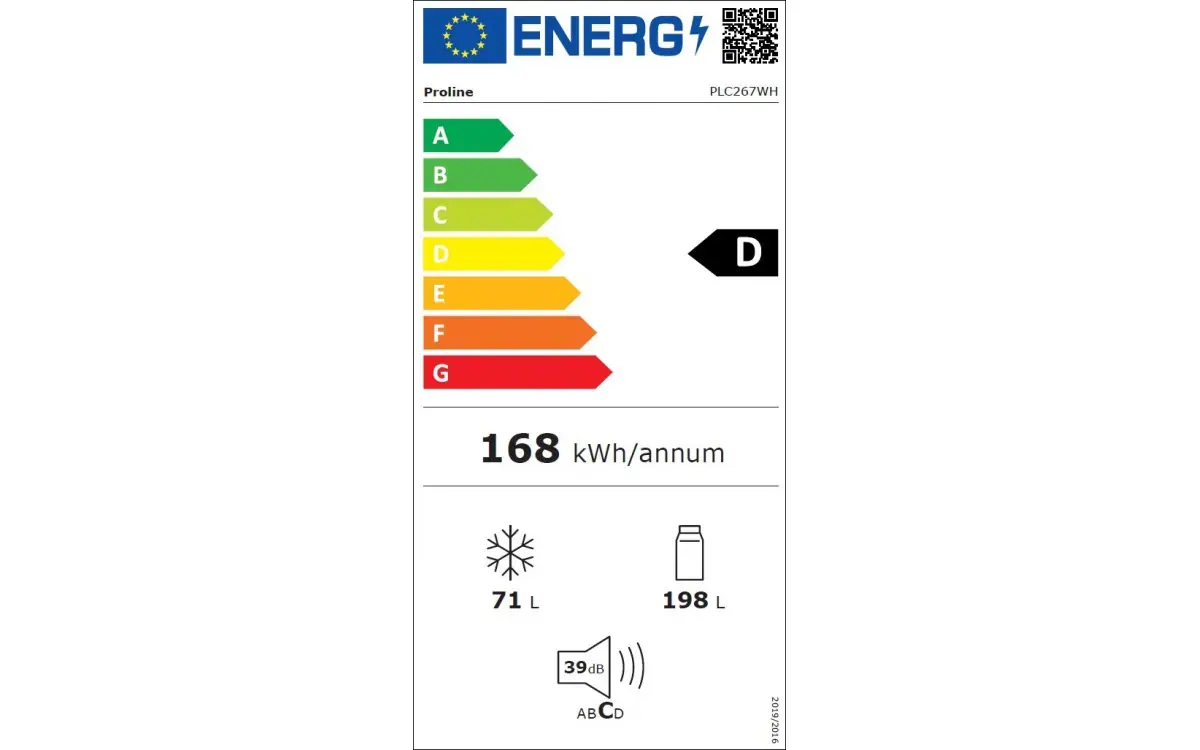 PROLINE | Réfrigérateur combiné 269 L PLC267WH – Image 7