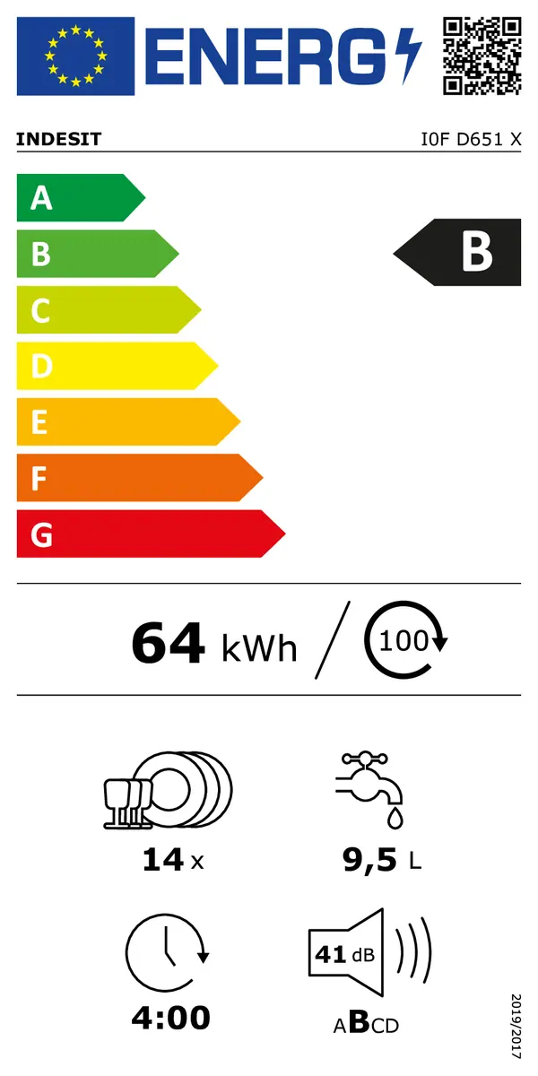 INDESIT | Lave-vaisselle encastrable / intégrable 14 couverts I0FD651X – Image 7