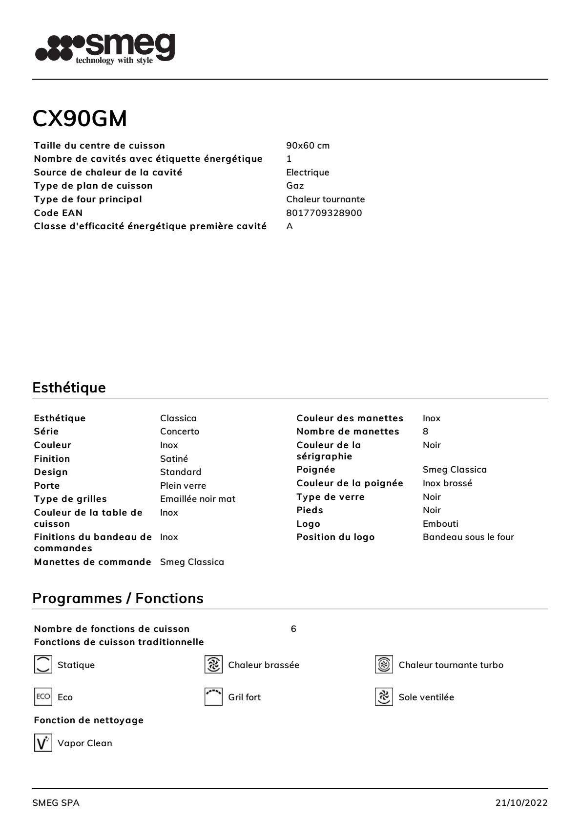 Fiche produit CX90GM