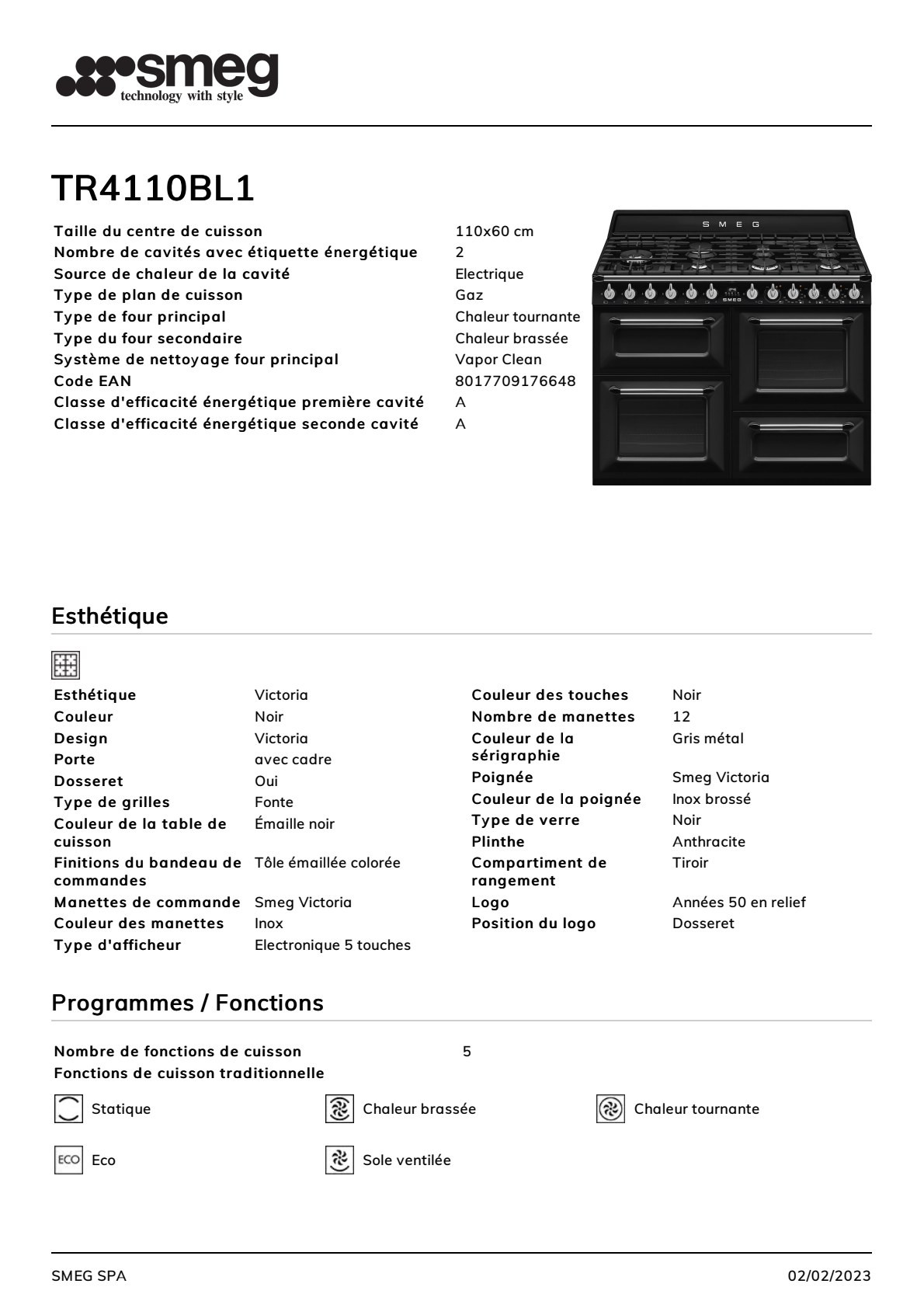 Fiche produit TR4110BL1