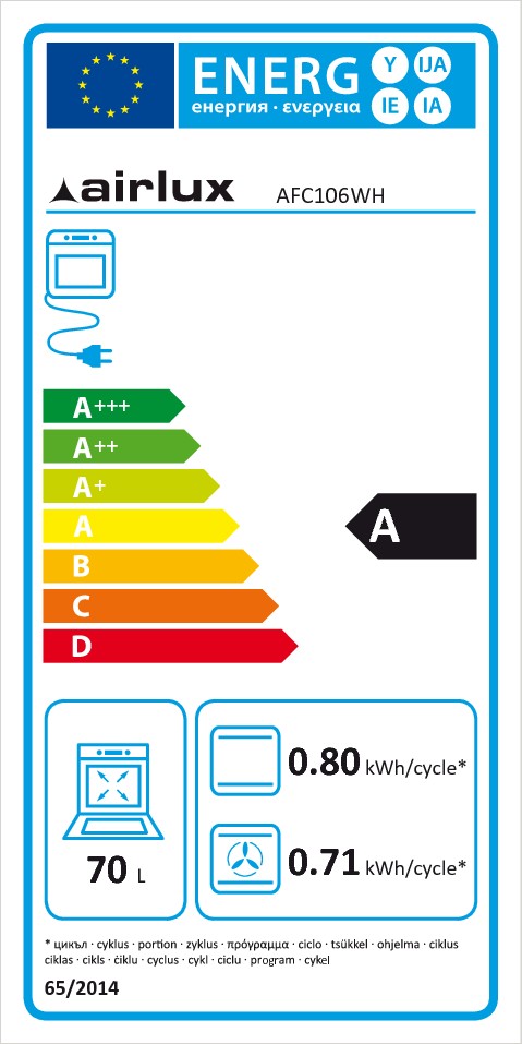 Étiquette énergétique AFC 106 WH